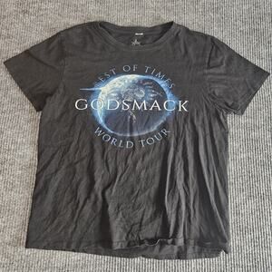 Godsmack Shirt Mens Large Black Best Of Times World Tour Concert Band Tee Rock